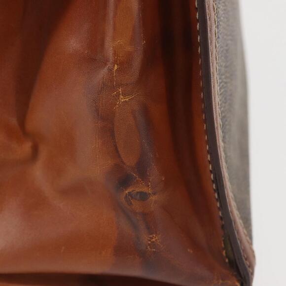 CELINE Macadam Canvas Hand Bag Pvc Leather Brown Gold - Picture 5 of 13